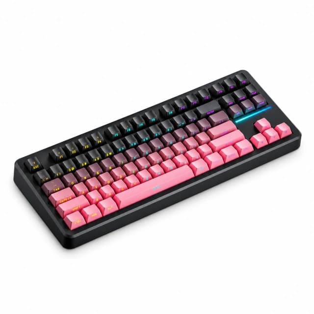Teclado Mecánico Inalámbrico EWEADN X87 Rosa (Degrade)